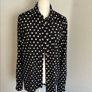 MICHAEL Michael Kors Polka Dot long Sleeve Blouse Size XS